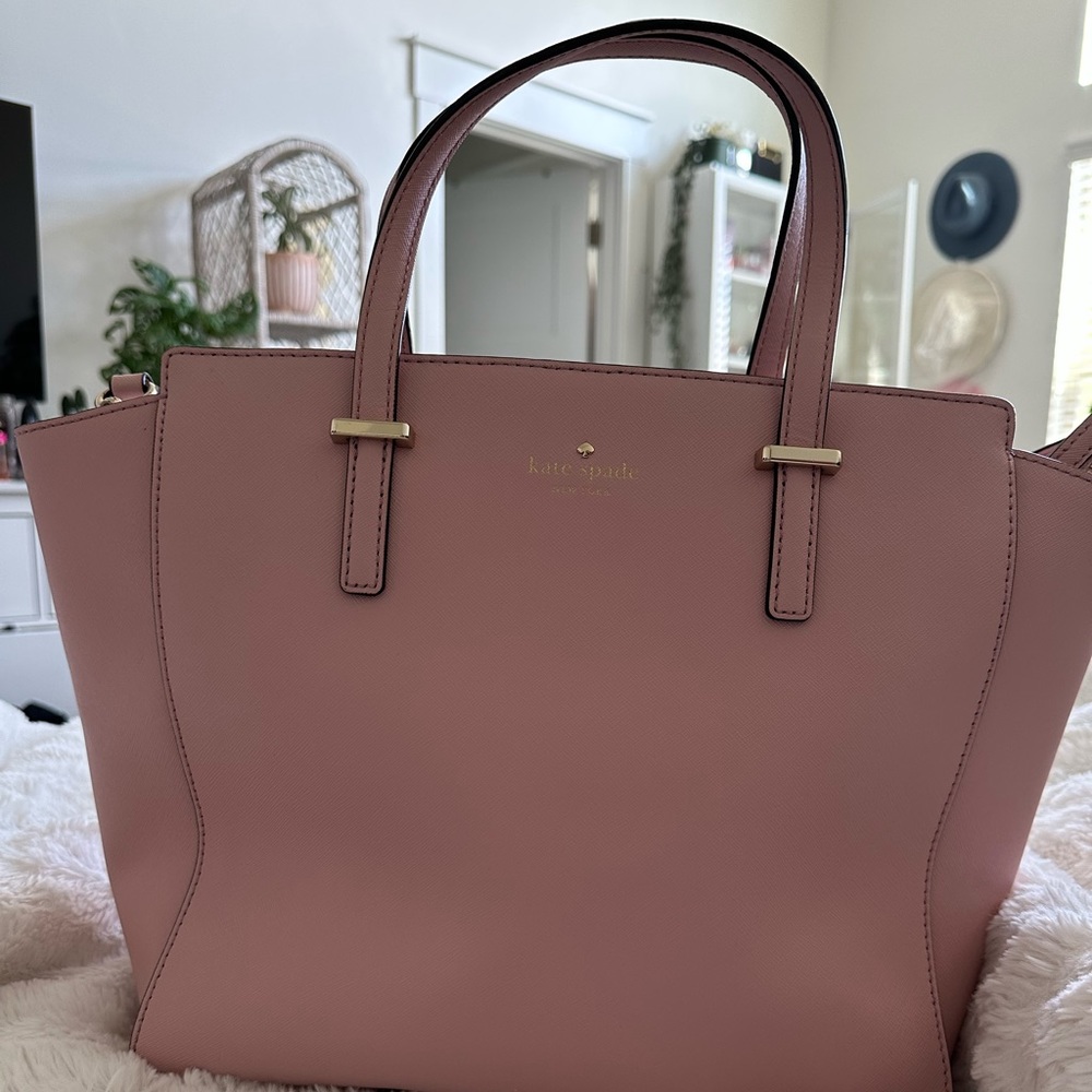 Kate Spade Blush Pink Purse with gold hardware